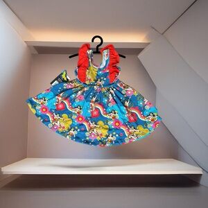 NWT, Rags to Raches, Nordstrom, Girls 2T ruffle spin dress, Wonder Woman